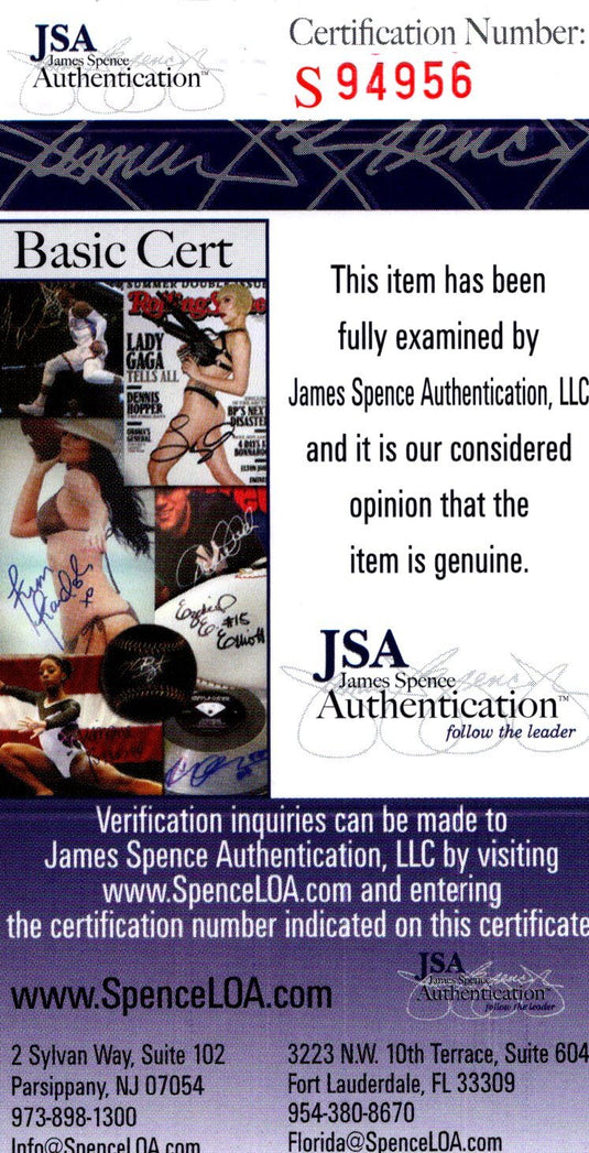 Certificate of authenticity – Burt Reynolds – Hand-signed 8 × 10 photo — Boogie Nights / Jack Horner