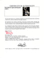 Certificate of authenticity – David Bowie – David Bowie signed photograph