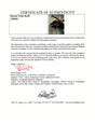 Certificate of authenticity – Steven Tyler – Steven Tyler signed photograph