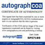 Certificate of authenticity – Tommy Chong – Cheech & Chong signed photo
